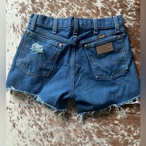 Wrangler Women's Distressed Blue Jean Shorts